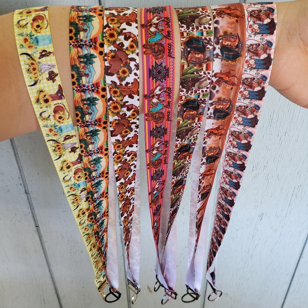 Rodeo Key Lanyard Keys Peace Love Cowgirl Vaquera Cowboy Horse Leopard Bronc - Picture 9 of 11